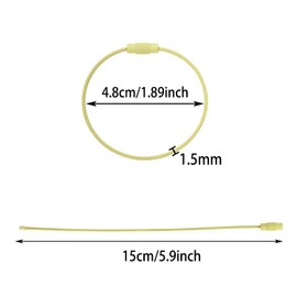 Mini Skater 5.9 Inch Wire Keychain Cables Key Rings Travel Luggage Tags Steel Loops for Keys Cards Dog Collars Cruise Accessories (6, Light Yellow)