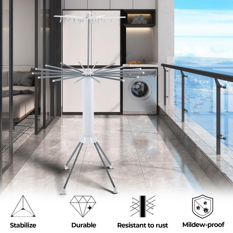 4-Legged Clothes Drying Rack Foldable,Octopus-Shaped Portable Laundry Drying Rack,Outdoor and
