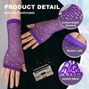 RainFlowwer Purple Fishnet Gloves Arm Sleeves, 80S Scene Emo Accessories