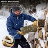 FEISHDEK Waterproof Work Gloves for Men, Winter Insulated Leather Work