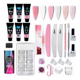 Pinky Iva Kit De Polygel 6 Colores Acrigel Base Top Manicure Dama