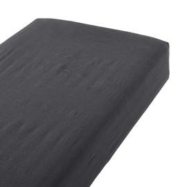 MUJI Washed Fitted Sheet Dark Grey Small Size 80x198x18-28cm 83344283