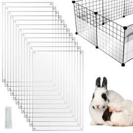 PETKNOWS 12 Pack Pet Cage Liner Protection Rabbit Cage Urine Guard Clear Cage Edge Liner Guinea Pig Side Lining Habitat Siding Small Animal Cage Accessories - Keep Litter in The Cage