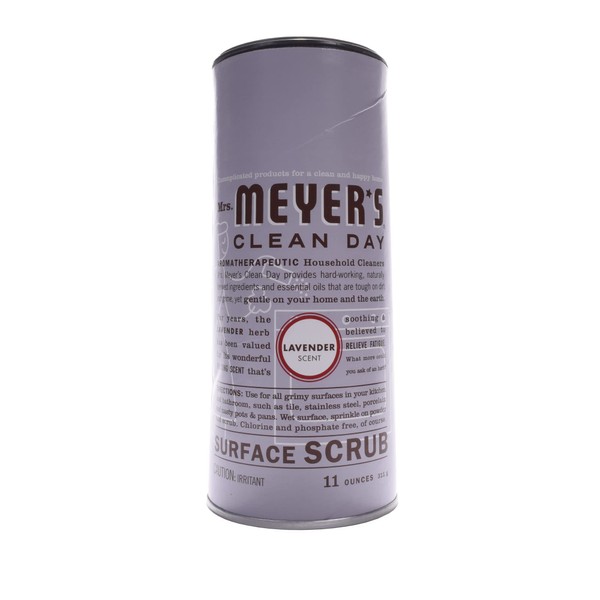 Mrs. Meyer's Multi-Surface Scrub, Non-Scratch Powder Cleaner, Removes Grime on Kitchen and Bathroom Surfaces, Lavender, 11 oz