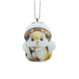 Cute Squirrel Car Hanging Ornament, 2D Flat Acrylic Car Rearview Mirror Charm, Christmas Tree Decoration Present, Auto Interior Pendant Accessories for Window, Wall (Squirrel)