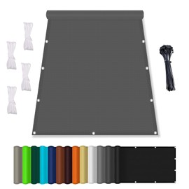 Awning, Waterproof, Rectangular with Eyelets, (Made to Measure) Awning Fabric, UV Protection 95%, Sun Protection Awning Tear-Resistant Weatherproof with Rope, for Balcony, Patio, Garden, Dark Grey, 1