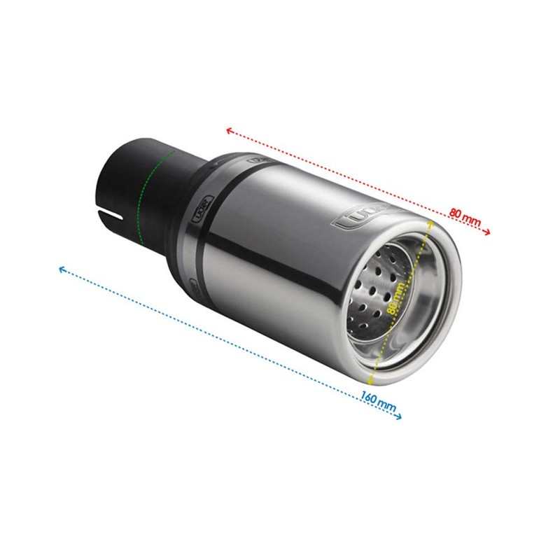 Ulter Sport Exhaust finisher - Round Ø80mm - Length 80mm