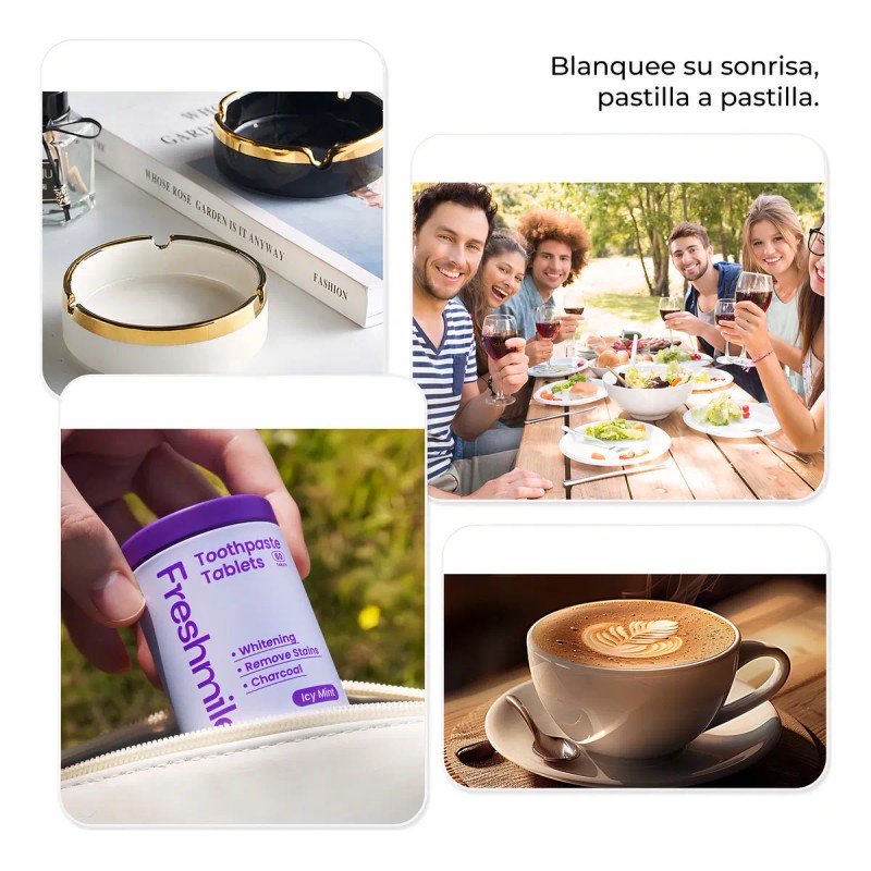 Tabletas Pasta Dentales Freshmile Blanqueamiento Sin Flúor