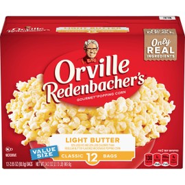 Orville Redenbacher’s Light Butter Microwave Popcorn, 2.85 Ounce Classic Bag, 12-Count, Pack of 6