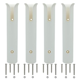 Soporte para caña de pescar montado en la pared, tubos, enlaces para caña de pescar (4 tubos blancos-HiUmi-EE. UU.)