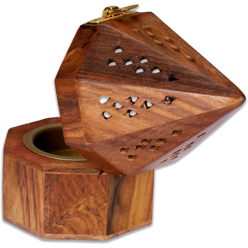 Yajna Traditional-Handmade Incense-Stick-and-Cones-Holder Incense-Burner-ash-Catcher-Stand (Octa Temple)