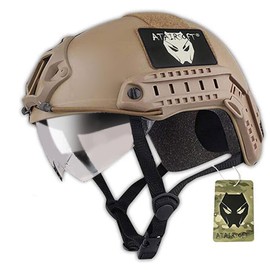 Tactical Army Military Style SWAT Combat MH Type Fast Helmet Airsoft Paintball Hunting CQB Shooting Gear w/ Goggle Dark Earth
