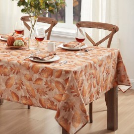 Newbridge Metallic Foliage Contemporary Autumn and Thanksgiving Fabric Tablec...