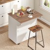 MAHANCRIS Kitchen Island on Wheels with Drop Leaf, Folding Countertop