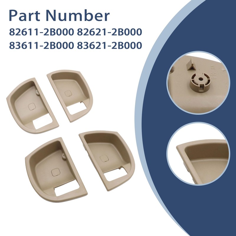FZJDSD 4Pcs Beige Left and Right Inside Door Handle Frame