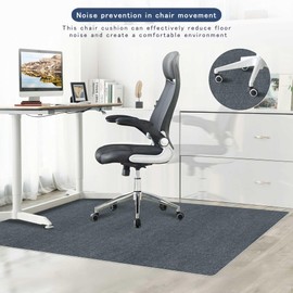 HAODEMI Office Chair Mat Carpet Floor Mat Gaming Desk Mat Computer Chair Mat About 47"x 35"TPR Washable Floor Mat Carpet Chair Mat Floor Protector Non Slip Rug Pad Chair Mat for Hardwood Floor(Grey)
