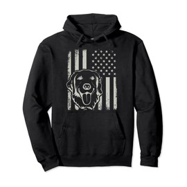 Proud Patriotic Golden Retriever Owner Lover American Flag Pullover Hoodie