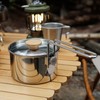 1L Camping Tea Pot, Stainless Steel Camping Kettles with Lid,