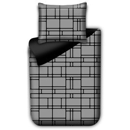 Pamposh Bed Linen Sets Duvet Cover Set Premium Microfibre Anthracite with Zip High Quality for Allergy Sufferers (1 x 135 x 200 cm) + (1 x Pillowcase 80 x 80 cm)