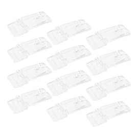 bociloy 12 Sets 55x25mm Mini Hinge Hasp, Clear Acrylic Hasp Buckle Box Latch Lock for Mini Doors, Jewelry Boxes, Mini Cabinets