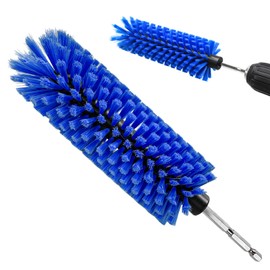 MUQIDA Drill Brush for Car Wheel, Highly Dense Wheel Rim Cleaning Brush with 1/4" Drill Shank, Durable Power Scrubber Brush Attachment for Auto Detailing Engines Exhaust Rims