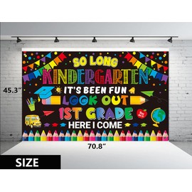 Kindergarten Graduation Decorations 2026, Kindergarten Graduation Photo Backdrop, Last Day of Kindergarten End of School Year Banner for Home School Classroom Class Bulletin Boards Celebration Decor