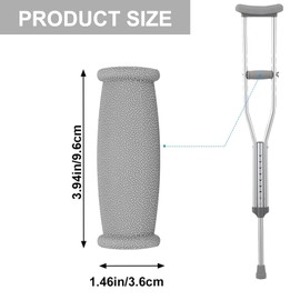 Crutch Hand Grip Replacement, 2 Pack Cane Crutch Handgrips Soft Rubber Crutches Handle for Most Standard Aluminum Crutches, Replacment Cushion Tops Axillary Support Double Crutches Accessories