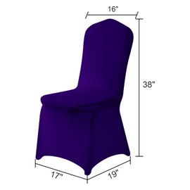 AlGaiety Spandex Chair Covers, 12PCS, Removable Washable Protector Stretch Covers for Living Room, Party, Banquet, Wedding, Hotel (Purple)