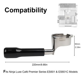 Bottomless Portafilter for Ninja Luxe Café Premier Series ES601 & ES601C Models, Filter Basket Not Included, Compatible with Stock Filter Basket