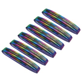 PATIKIL 6 Pack 59" Racket Overgrip with Damping Ridge for Tennis Badminton Fishing Rod PU Grip Tape Rainbow Purple