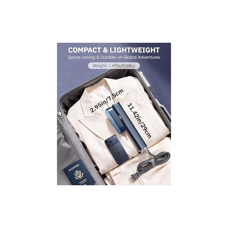 OGHom 2-in-1 Travel Steamer & Iron - Powerful Handheld Wrinkle