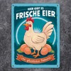 Fresh Eggs of Happy Chickens Metal Sign XL in 21