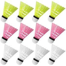 FYSL Badminton Balls Pack of 12 Shuttlecock Nylon Shuttlecocks Premium Shuttlecock Balls, Badminton Shuttlecocks for Outdoor Indoor Sports Activities
