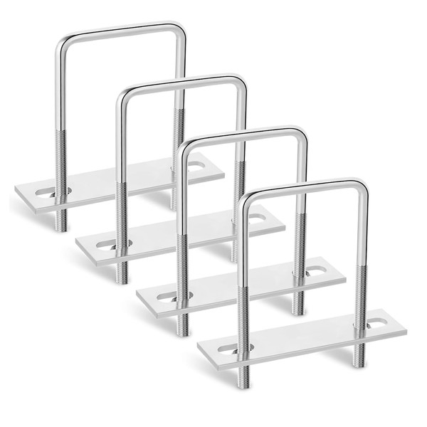 4 Pcs U-Bolts 3 Inch Wide,3/8" x 7" Square U-Bolts,U
