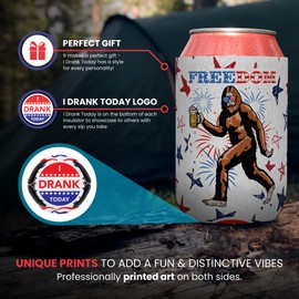 I Drank Today Can Coolers - Bigfoot Can Insulator, Funny Drink Cooler, Drink Sleeve