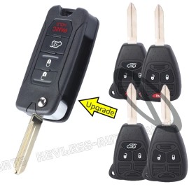 KeylessAutoParts 2x for Chrysler 200 300 Sebring PT Cruiser Liberty Modified Flip Remote Key Fob