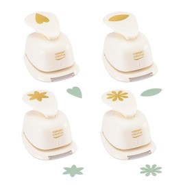 Vaessen Creative Craft Paper Punch - Flowers - 4 Pcs - Various Sizes - Circle Cutter for Crafting and Card Making - Heart, Petal, Flower, Daisy