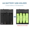 VWEICYY 2 PCS 4 AA Battery Holder with USB Port,