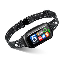 Electric Smart Dog Training Bark Control Collar 5 Modes Eco-Friendly Dog Anti Barking Device Waterproof Pet Training SuppliesSize: Xl, Color: Black