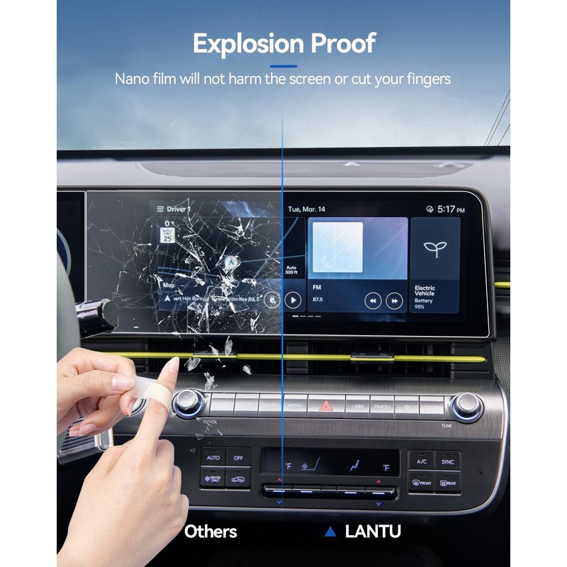 LANTU 4PCS Car Screen Protector for Hyundai Kona 2024 2025