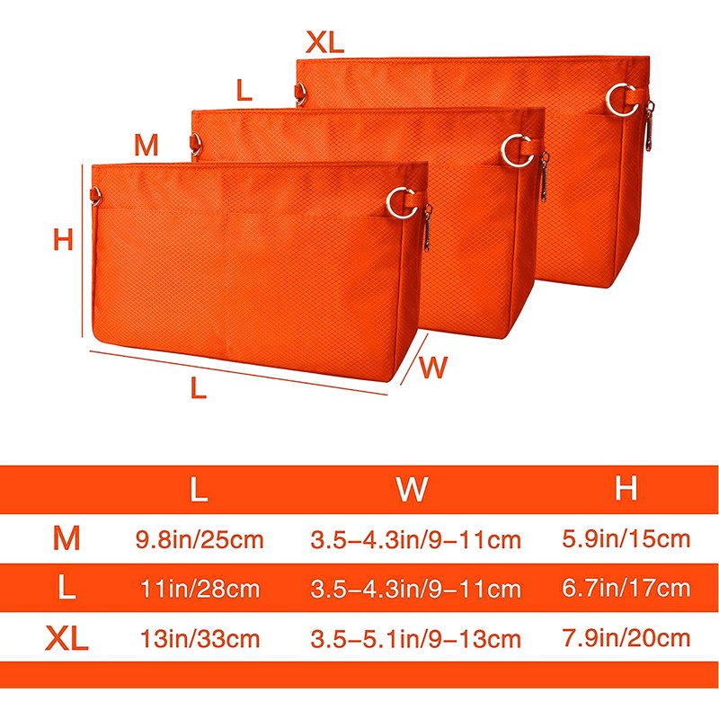 Vercord Expandable Nylon Handbag Purse Organizer Insert Liner Shaper Bag