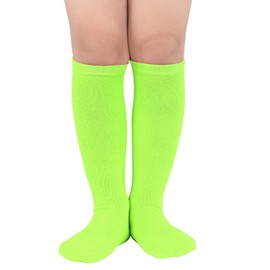 American Trends Neon Green Kids Softball Socks for Girls Knee High Socks Soccer Baseball Socks Toddler Youth Boys Football Lime Green 1-3T