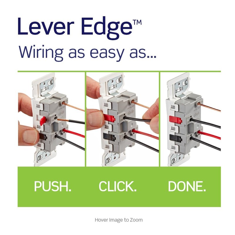 Leviton Lever Edge 15 Amp 3-Way Rocker Switch, 10-Pack, E5603-MW,