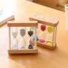 Xinjincang Khaki Creative 1/3/5 Minute Wooden Sand Glass Hourglass Timer