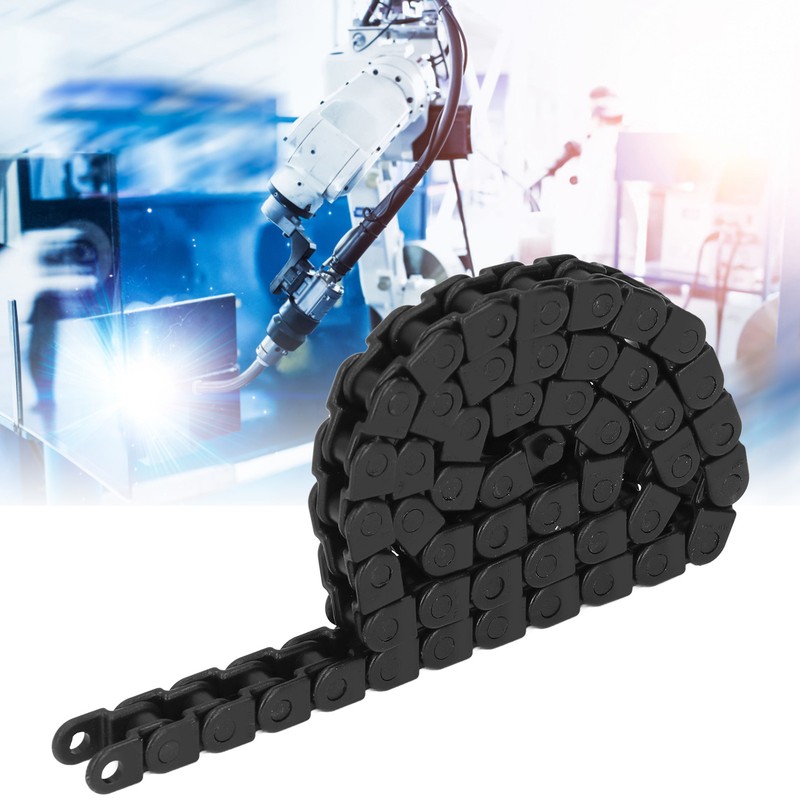 Cable Chain Black Closed Plastic Chains Flexible Wire Carrier 8mm