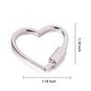 4 x 30mm Heart Shape Multi-Function Carabiner Clip Aluminum Ring