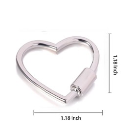 4 x 30mm Heart Shape Multi-Function Carabiner Clip Aluminum Ring Key Chain Carabeaner Bulk Hook Pack for Camping Hiking Fishing Traveling Dog Leash by Kckeys