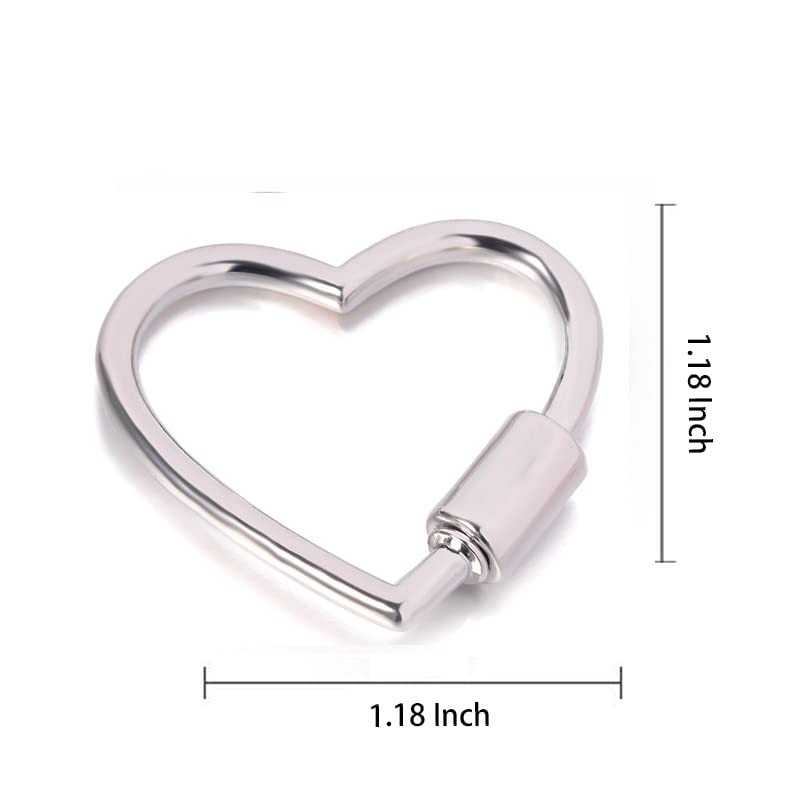 4 x 30mm Heart Shape Multi-Function Carabiner Clip Aluminum Ring