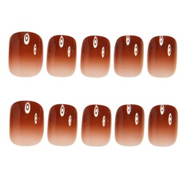 YoYoee Short Square Press on Nails Gradient Fake Nails Acrylic Cute False Nails Full Cover Nails Tips for Women and Girls 24Pcs