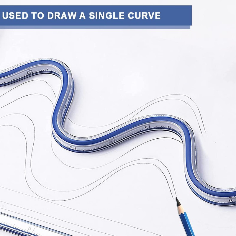 CUHZA 1 x Flexible Curve Ruler, 60 cm Ruler, Flexible